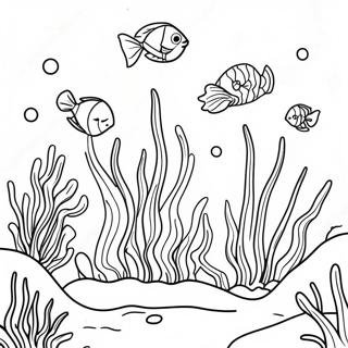 Colorful Algae Underwater Scene Coloring Page 62834-50388