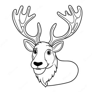 Reindeer Head Coloring Pages