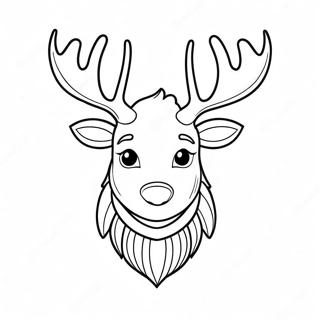 Festive Reindeer Head Coloring Page 62904-50433