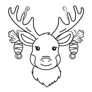 Festive Reindeer Head Coloring Page 62904-50435