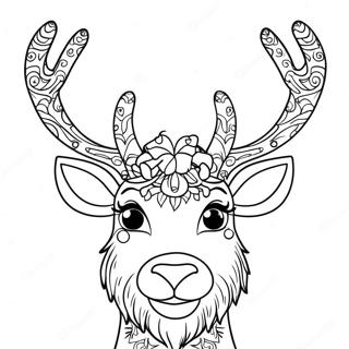 Festive Reindeer Head Coloring Page 62904-50436