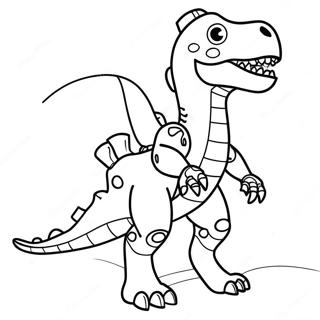 Fierce Robot Dinosaur Coloring Page 62914-50437