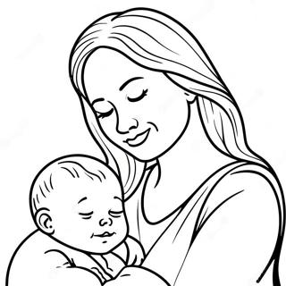 Nurturing Mother With Baby Coloring Page 62924-50443