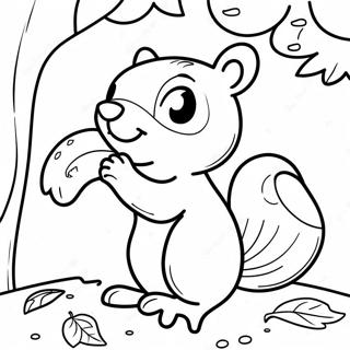 Fall Squirrel Coloring Pages