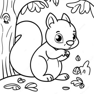 Cute Fall Squirrel Coloring Page 62933-50446