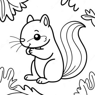 Cute Fall Squirrel Coloring Page 62933-50447