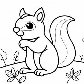 Cute Fall Squirrel Coloring Page 62933-50448