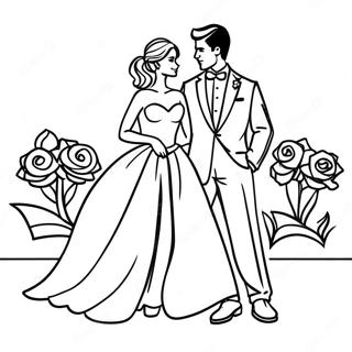 Elegant Prom Couple Coloring Page 62964-50477