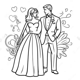 Elegant Prom Couple Coloring Page 62964-50480