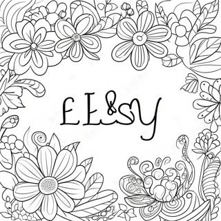 Colorful Easy Word Coloring Page With Flowers 6297-5138