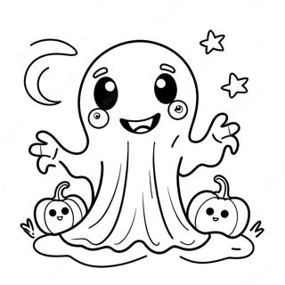 Cute Halloween Ghost Coloring Page 62984-50492