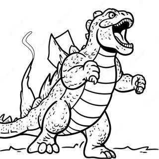 Godzilla Roaring Coloring Page 62-63