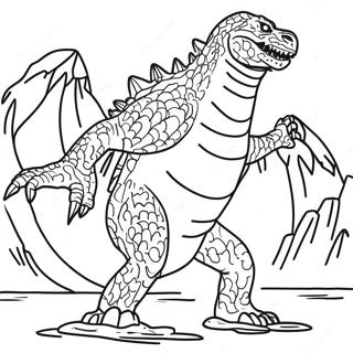 Godzilla Roaring Coloring Page 62-64