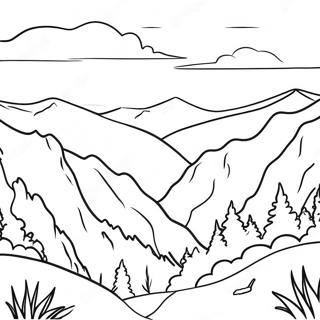 Great Smoky Mountains Scenic View Coloring Page 63033-50526