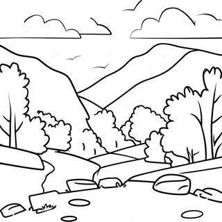 Great Smoky Mountains Scenic View Coloring Page 63033-50528