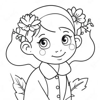 Cute Mina With Flowers Coloring Page 63044-50538