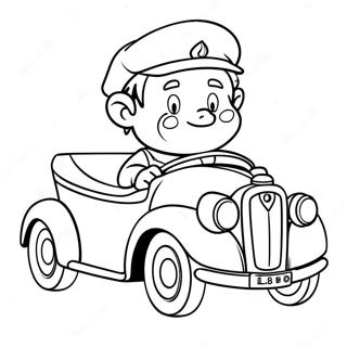 Noddy Driving His Colorful Car Coloring Page 63064-50553