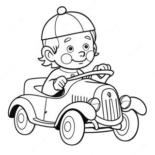 Noddy Driving His Colorful Car Coloring Page 63064-50554