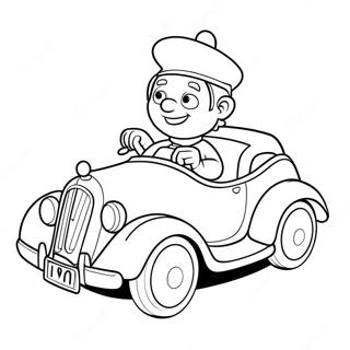 Noddy Driving His Colorful Car Coloring Page 63064-50555