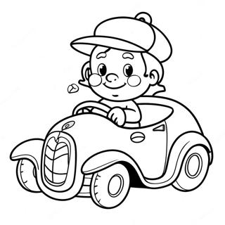 Noddy Driving His Colorful Car Coloring Page 63064-50556