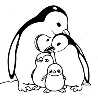 Cute Penguin Family In Antarctica Coloring Page 63084-50566