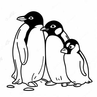 Cute Penguin Family In Antarctica Coloring Page 63084-50567