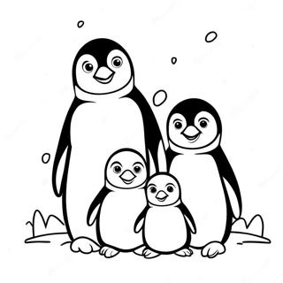 Cute Penguin Family In Antarctica Coloring Page 63084-50568