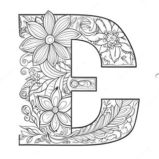 Flower Letter Coloring Page For Adults 63103-50582