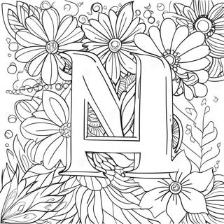 Flower Letter Coloring Page For Adults 63103-50583