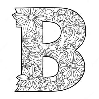 Elegant Flower Letter Coloring Page 63104-50587