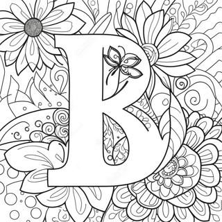 Elegant Flower Letter Coloring Page 63104-50588