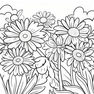 Beautiful Chrysanthemum Garden Coloring Page 63134-50609