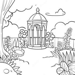 Victorian Garden Scene Coloring Page 63143-50615