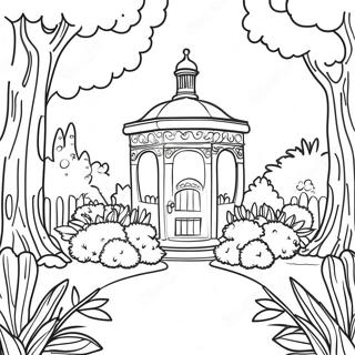 Victorian Garden Scene Coloring Page 63143-50616