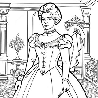 Elegant Victorian Lady In Dress Coloring Page 63144-50618