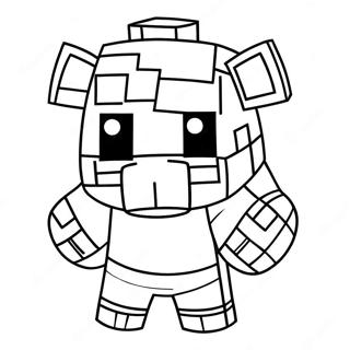 Cute Minecraft Piglin With Gold Coloring Page 63174-50638