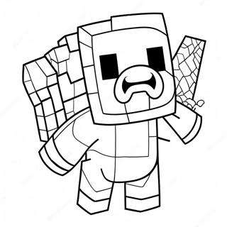 Cute Minecraft Piglin With Gold Coloring Page 63174-50639