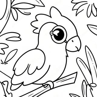 Colorful Cockatoo In Tropical Jungle Coloring Page 63194-50657