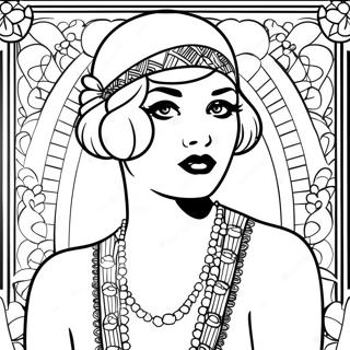 Roaring 20s Flapper Girl Coloring Page 63213-50665