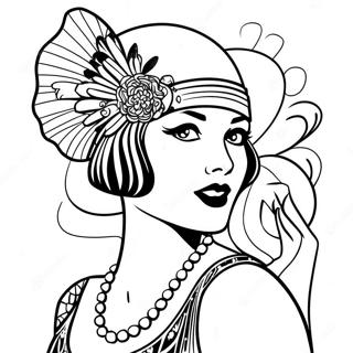 Roaring 20s Flapper Girl Coloring Page 63213-50666