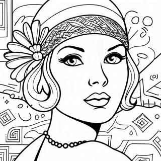 Roaring 20s Flapper Girl Coloring Page 63213-50667