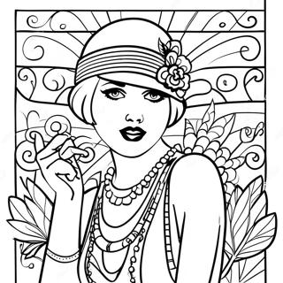 Roaring 20s Flapper Girl Coloring Page 63213-50668