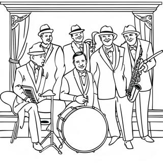 Elegant Roaring 20s Jazz Band Coloring Page 63214-50669