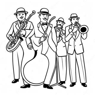 Elegant Roaring 20s Jazz Band Coloring Page 63214-50670