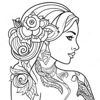 Realistic Tattoo For Adults Coloring Pages