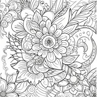 Intricate Floral Tattoo Coloring Page 63244-50696