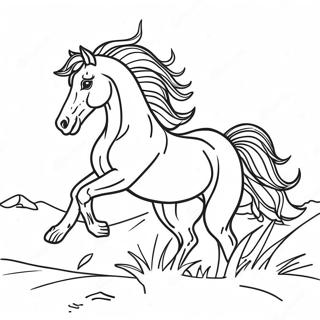 Majestic Wild Horse Running Coloring Page 63264-50713