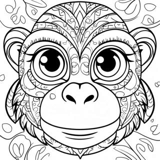 Monkey Face Coloring Pages