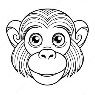 Monkey Face Coloring Page 63273-50718