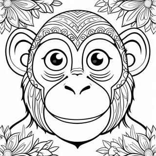 Monkey Face Coloring Page 63273-50720